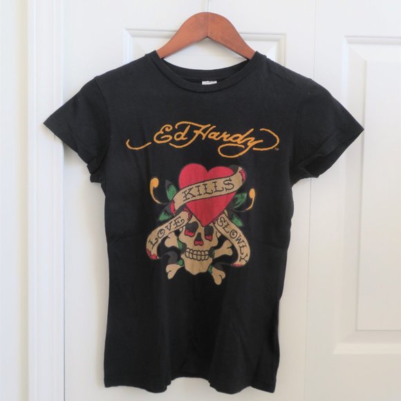 Ed Hardy Tops - Ed Hardy Love Kills Slowly Black T-Shirt